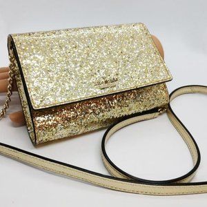 Kate Spade Gold Glitter Bug Cami Crossbody Bag, Kate Spade New York, Glitter Bag
